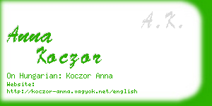 anna koczor business card